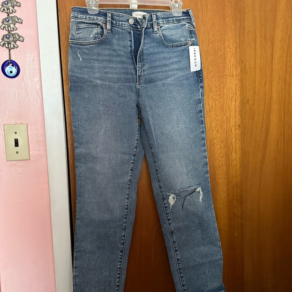 Pacsun High Rise Straight Leg Blue Jeans